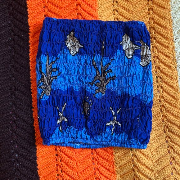 1990s Caribbean Sun ruched starfish ocean print tube top! - Picture 9 of 12